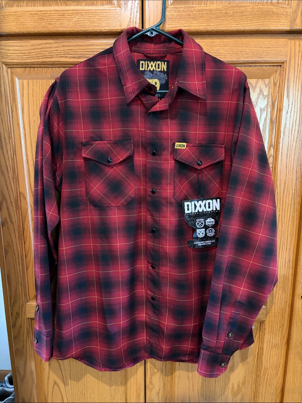 DIXXON Red and Black Plaid Men's Button-Down Shirt